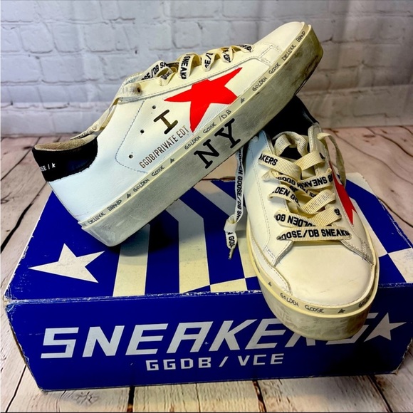 Golden Goose Shoes - Auth Golden Goose GGDB Limited Ed Hi Star Platform Sneakers, Size 36
